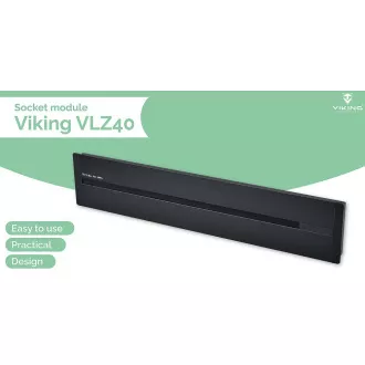 Zásuvková lišta - zápustná Viking LZ40G/230V,50Hz/40cm dĺžka/sivá/až 5 modulov/IP20/hliník/zápustná