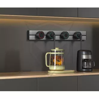 Zásuvková lišta - zápustná Viking LZ60B/230V,50Hz/60cm dĺžka/čierna/až 7 modulov/IP20/hliník/zápustná