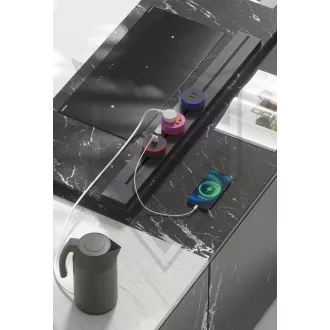 Zásuvková lišta - zápustná Viking LZ40B/230V,50Hz/40cm dĺžka/čierna/až 5 modulov/IP20/hliník/zápustná