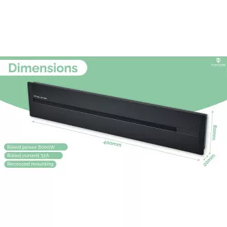 Zásuvková lišta - zápustná Viking LZ40B/230V,50Hz/40cm dĺžka/čierna/až 5 modulov/IP20/hliník/zápustná