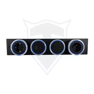 Zásuvková lišta - zápustná Viking LZ40B/230V,50Hz/40cm dĺžka/čierna/až 5 modulov/IP20/hliník/zápustná