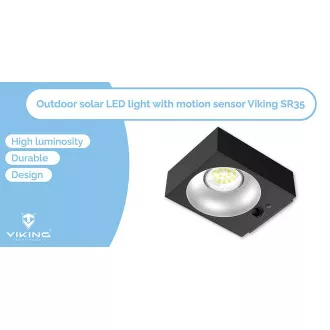 Vonkajšie solárne LED svetlo Viking SR35/Pohybový senzor/1000 lm/IP65/4 režimy/denná biela Vonkajšie solárne LED svetlo Viking SR35/Pohybový senzor/1000 lm/IP65/4 režimy/denná biela