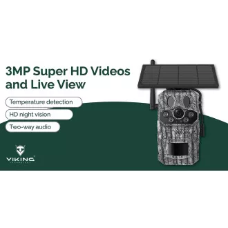 Solárna kamera Viking HDs05 4G/2304x1296/PIR detekcia/pohybový senzor/7800mAh