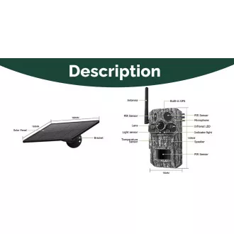 Solárna kamera Viking HDs05 4G/2304x1296/PIR detekcia/pohybový senzor/7800mAh