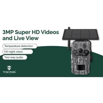 Solárna kamera Viking HDs05 4G/2304x1296/PIR detekcia/pohybový senzor/7800mAh