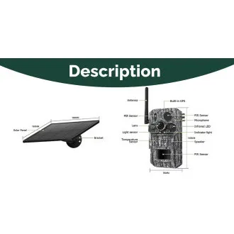 Solárna kamera Viking HDs05 4G/2304x1296/PIR detekcia/pohybový senzor/7800mAh