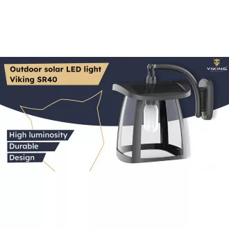 Vonkajšie solárne LED svetlo Viking SR10W/350lm /solárne napájanie / 4000K (denná biela)/ 4 režimy