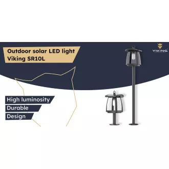 Vonkajšie solárne LED svetlo Viking SR10L/350lm /solárne napájanie / 4000K (denná biela)/ 4 režimy