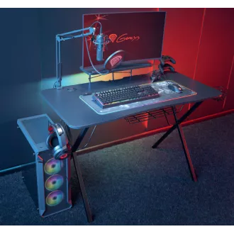 Genesis Holm 300 RGB - herný stôl s RGB podsvietením, 3xUSB 3.0, bezdrôtová nabíjačka mobilov Genesis Holm 300 RGB - herný stôl s RGB podsvietením, 3xUSB 3.0, bezdrôtová nabíjačka mobilov