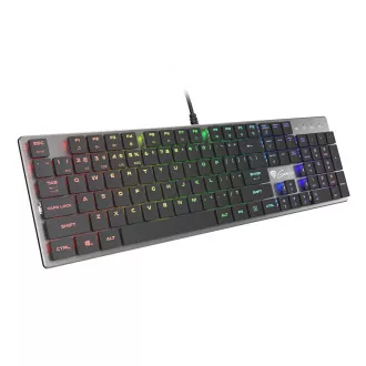 Genesis herná mechanická klávesnica THOR 420/RGB/Content Slim Blue/Drôtová USB/US layout/Sivá