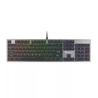 Genesis herná mechanická klávesnica THOR 420/RGB/Content Slim Blue/Drôtová USB/US layout/Sivá