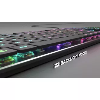Genesis herná mechanická klávesnica THOR 420/RGB/Content Slim Blue/Drôtová USB/US layout/Sivá