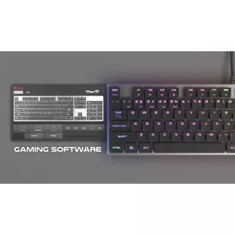 Genesis herná mechanická klávesnica THOR 420/RGB/Content Slim Blue/Drôtová USB/US layout/Sivá
