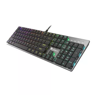 Genesis herná mechanická klávesnica THOR 420/RGB/Content Slim Blue/Drôtová USB/US layout/Sivá