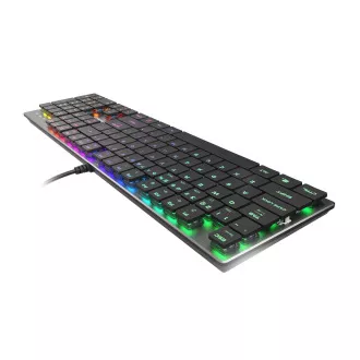 Genesis herná mechanická klávesnica THOR 420/RGB/Content Slim Blue/Drôtová USB/US layout/Sivá