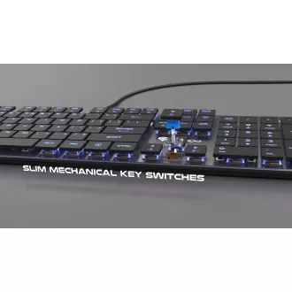 Genesis herná mechanická klávesnica THOR 420/RGB/Content Slim Blue/Drôtová USB/US layout/Sivá