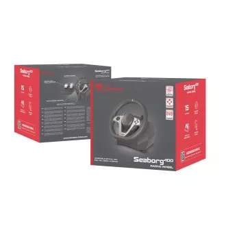 Herný volant Genesis Seaborg 400, multiplatformný pre PC, PS4, PS3, Xbox One, Xbox 360, N Switch