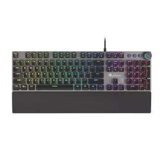 Genesis herná mechanická klávesnica THOR 400/RGB/Kailh Red/Drôtová USB/US layout/Čierna
