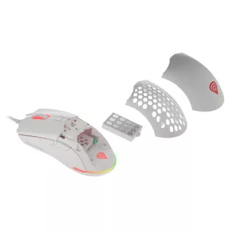 Genesis herná optická myš KRYPTON 750/RGB/8000 DPI/Herná/Optická/8 000 DPI/Drôtová USB/Biela