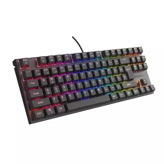 Genesis herná mechanická klávesnica THOR 303/TKL/RGB/Outemu Peach Silent/Drôtová USB/US layout/Čierna