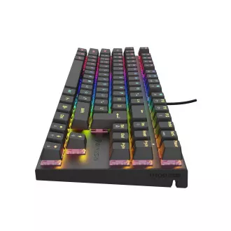 Genesis herná mechanická klávesnica THOR 303/TKL/RGB/Outemu Peach Silent/Drôtová USB/US layout/Čierna