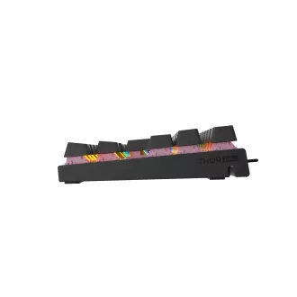 Genesis herná mechanická klávesnica THOR 303/TKL/RGB/Outemu Peach Silent/Drôtová USB/US layout/Čierna