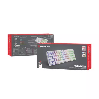 Genesis herná klávesnica THOR 660/RGB/Gateron Brown/Bezdrôtová USB + Bluetooth/US layout/Biela Genesis herná klávesnica THOR 660/RGB/Gateron Brown/Bezdrôtová USB + Bluetooth/US layout/Biela