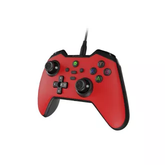 Drôtový gamepad Genesis MANGAN 300, pre PC/Switch/Mobil, červený