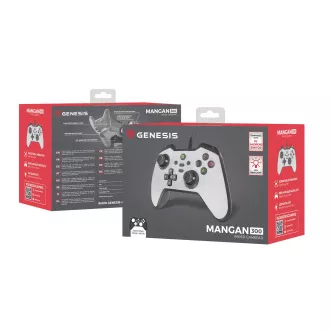 Drôtový gamepad Genesis MANGAN 300, pre PC/Switch/Mobil, biely