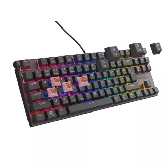 Genesis tichá herná klávesnica THOR 303/TKL/RGB/Outemu Peach/Drôtová USB/SK-SK layout/Čierna