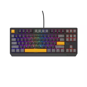 Genesis herná klávesnica THOR 230/TKL/RGB/Outemu Red/Drôtová USB/US layout/Anchor Positive Šedá
