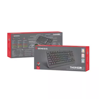 Genesis herná bezdrôtová klávesnica THOR 230 Lite/Drôtová USB/US layout/Čierna