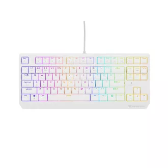 Genesis herná klávesnica THOR 230/TKL/RGB/Outemu Brown/Drôtová USB/US layout/Biela