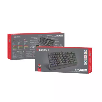 Genesis herná klávesnica THOR 230/TKL/RGB/Outemu Red/Drôtová USB/US layout/Čierna