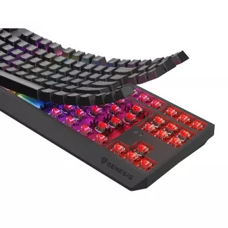 GENESIS herná klávesnica THOR 230/TKL/RGB/Outemu Red/Bezdrôtová USB + Bluetooth/US layout/Čierna