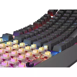 GENESIS herná klávesnica THOR 230/TKL/RGB/Outemu Panda/Bezdrôtová USB + Bluetooth/US layout/Čierna