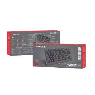 GENESIS herná klávesnica THOR 230/TKL/RGB/Outemu Panda/Bezdrôtová USB + Bluetooth/US layout/Čierna