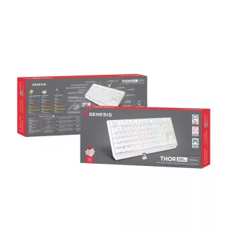 GENESIS herná klávesnica THOR 230/TKL/RGB/Outemu Red/Bezdrôtová USB + Bluetooth/US layout/Biela