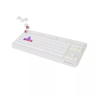 GENESIS herná klávesnica THOR 230/TKL/RGB/Outemu Red/Bezdrôtová USB + Bluetooth/US layout/Biela