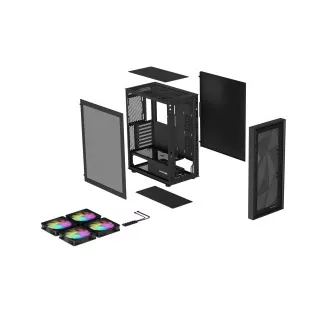 Počítačová skriňa Genesis DIAXID 605 ARGB/Midi Tower/Transpar./Čierna