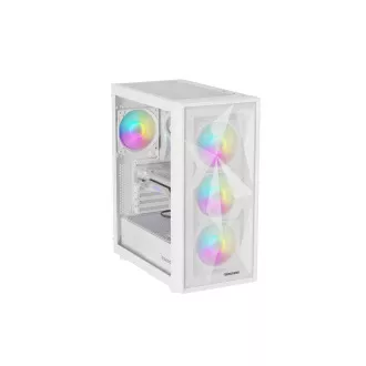 Počítačová skriňa Genesis DIAXID 605 ARGB/Midi Tower/Transpar./Biela