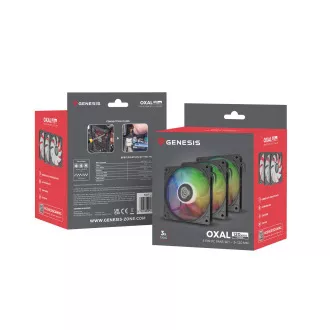 Ventiátor Genesis OXAL 120 ARGB, 3-Pack, čierny Ventiátor Genesis OXAL 120 ARGB, 3-Pack, čierny