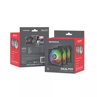 Ventiátor Genesis OXAL 120 ARGB, 3-Pack, čierny Ventiátor Genesis OXAL 120 ARGB, 3-Pack, čierny