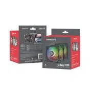 Ventilátor Genesis OXAL 120 ARGB, 3-Pack, čierny