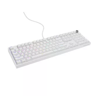 Herná mechanická klávesnica Genesis THOR 404/RGB/Gateron Yellow Pro/Drôtové USB-A/US layout/Biela