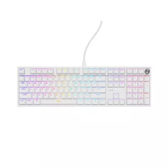 Herná mechanická klávesnica Genesis THOR 404/RGB/Gateron Yellow Pro/Drôtové USB-A/US layout/Biela