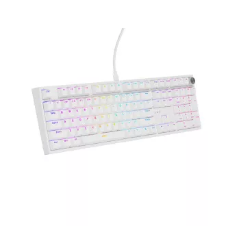 Herná mechanická klávesnica Genesis THOR 404/RGB/Gateron Yellow Pro/Drôtové USB-A/US layout/Biela