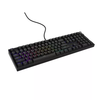 Herná mechanická klávesnica Genesis THOR 404/RGB/Outemu Peach Silent/Drôtové USB-A/US layout/Čierna