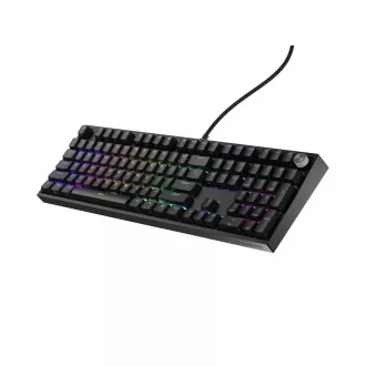 Herná mechanická klávesnica Genesis THOR 404/RGB/Outemu Peach Silent/Drôtové USB-A/US layout/Čierna
