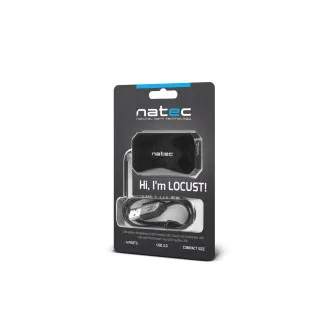 Natec Locust rozbočovač 4x USB 2.0 HUB, čierny